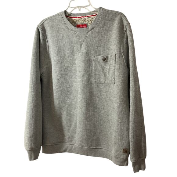 Coleman Men's Sz L Crewneck Sherpa Lined Waffle Thermal Sweatshirt Gray - Picture 6 of 8